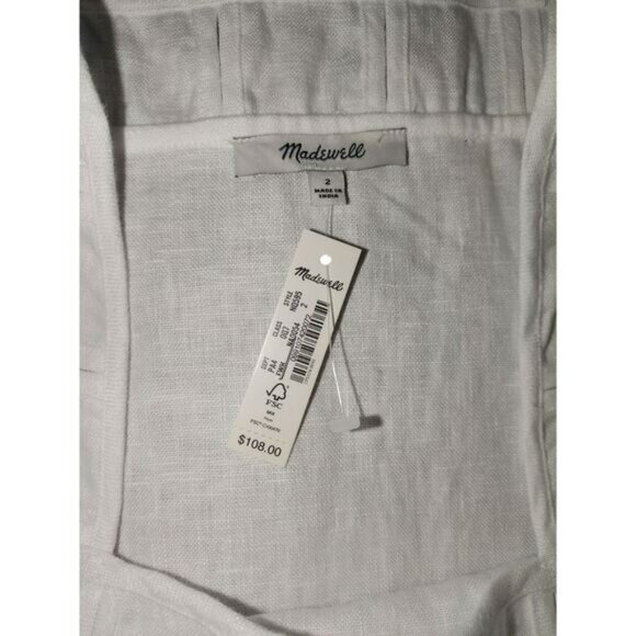 Madewell Womens Linen Embroidered Square Neck Tank Mini Dress Size 2 NWT Cruise - Picture 6 of 10